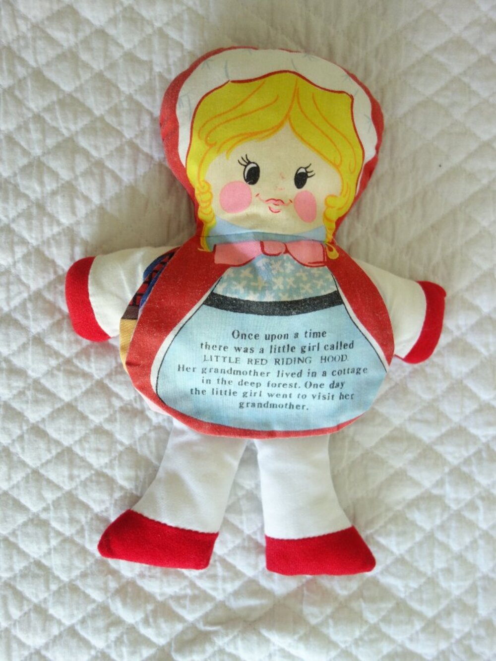 Vtg 1977 DAN-DEE Cloth Flip Page Plush Doll Little Red Riding Hood